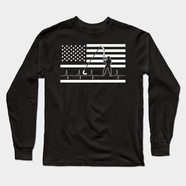 Fishing USA Long Sleeve T-Shirt by fromherotozero